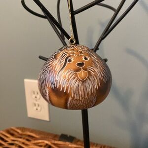 Lucuma Designs Handmade Hand Carved in Peru Dog Gourd Ornament New